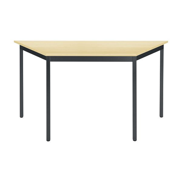Bisley Mehrzwecktisch, Trapezförmig, Breite 1200 mm, Tiefe 600 mm, 19mm Tischstärke, 333 schwarz x MP ahorn, MTT1206MP333