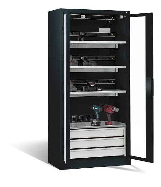 C+P Akkuladeschrank Comfort, H1950xB930xT500 mm, Anthrazit, 8921-055E3 S10025