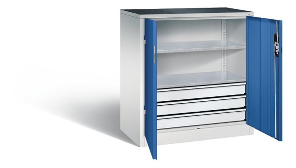 C+P Werkzeugschrank Acurado, H1000xB930xT500mm, Farbe: Lichtgrau / Enzianblau, Muldengriff, 8821-5035 S10079