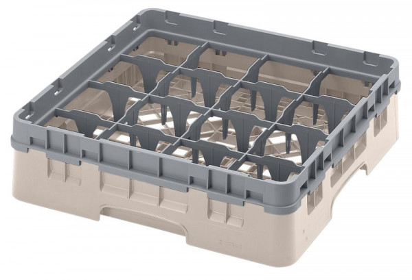 Cambro Spülkorb mit 16 Fächern Camrack® 9,2 cm maximale Höhe, Farbe: Beige, 16S318184