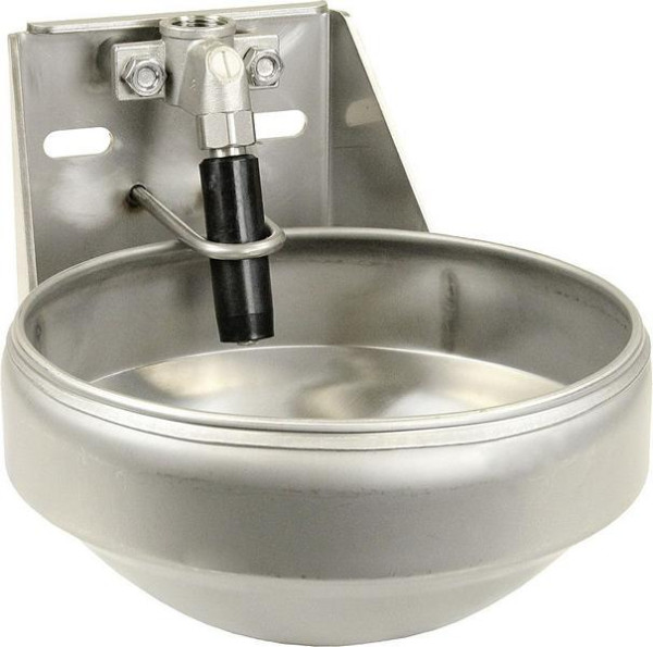 Patura Edelstahl-Rohrventilbecken Modell 1220 komplett aus Edelstahl, 3/4" Ventil Anschluss oben und unten, 1001229