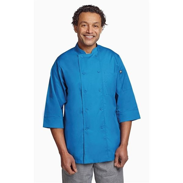 Chef Works Unisex Kochjacke blau S, Dreiviertelarm, B178-S