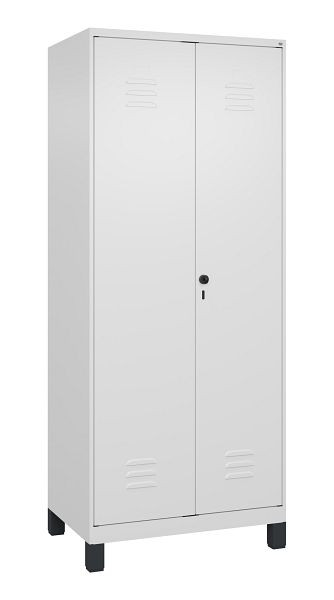 C+P Mehrzweckschrank Classic PLUS, Wäsche-/Kombispind, Füße, 2 Abteile, 1950x800x500mm, 9016/9016, Drehriegel, 080610-22 S10014