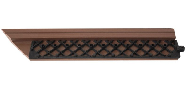 Mendler 2er-Set Abschlussleiste für WPC Bodenfliese Rhone, Abschlussprofil, Holzoptik Terrasse, coffee links ohne Haken, 65088