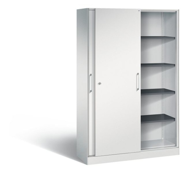 C+P Schiebetürenschrank Asisto, H1980xB1200xT435mm, Farbe: Lichtgrau, Bügelgriff, 5 OH, 142001-000 S10005
