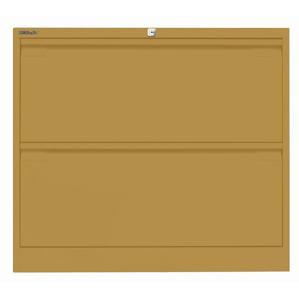 Bisley Hängeregistraturschrank, doppelbahnig, 2 HR-Schubladen, 682 dijon, DF2682