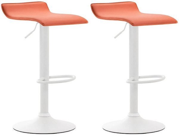 CLP Barhocker Dyn V2 Kunstleder weiß, orange, VE: 2 Stück, 316104