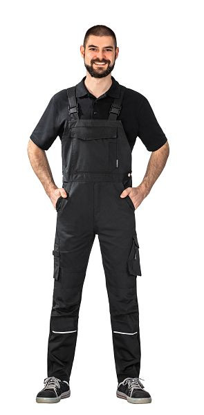 Planam Norit Herren Latzhose, schwarz/schwarz, Größe 60, 6520060