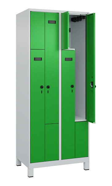 C+P Z-Spind Evolo PLUS, Füße, 4 Fächer, 1950x800x500mm, 7035/6037, Drehriegel, 049013-224 S10008