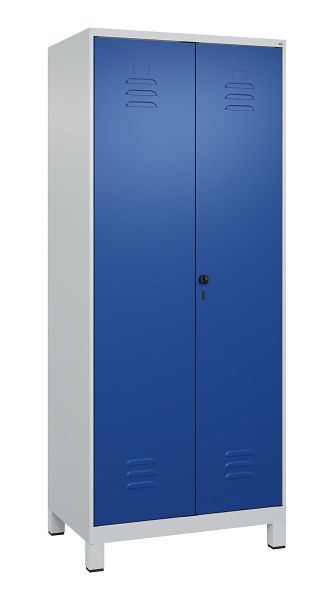 C+P Mehrzweckschrank Classic PLUS, Wäsche-/Kombispind, Füße, 2 Abteile, 1950x800x500mm, 7035/5010, Drehriegel, 080610-22 S10003