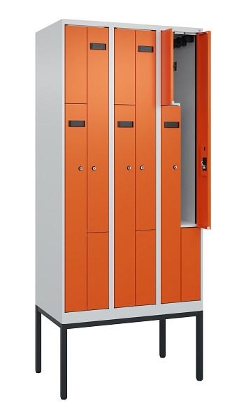 C+P Z-Spind Evolo PLUS, Gestell, 6 Fächer, 2120x900x500mm, 7035/2004, Zylinderschloss, 0490337-306 S10028