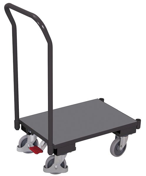 VARIOfit Euro-System-Roller mit Boden und Schiebebügel, Ladefläche: 610 x 415 mm, RAL 7016 anthrazitgrau, Ladehöhe: 235 mm, sw-410.079/AG