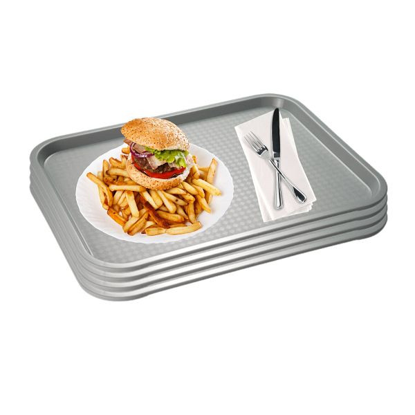 APS Fast Food Tablett, Serviertablett, 35 x 27 cm, grau, VE: 4er-Set, 67533