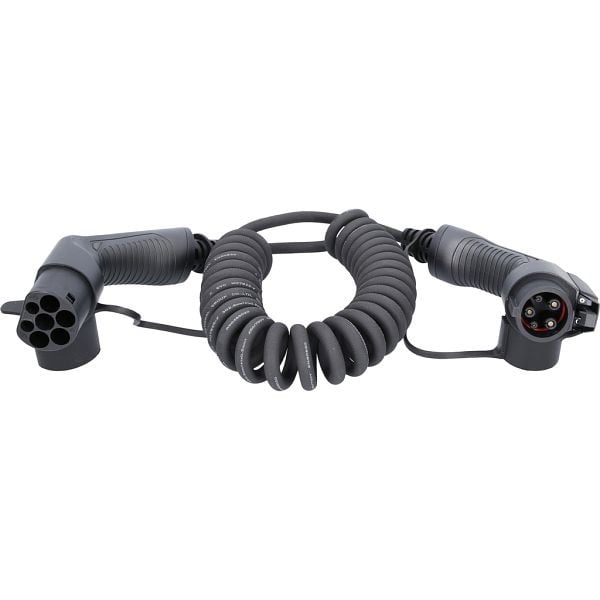 KS Tools Ladekabel, spiral, Typ 2 / Typ 1 3,7 kw, 230 v, 16 a, 5 Meter, 117.7310