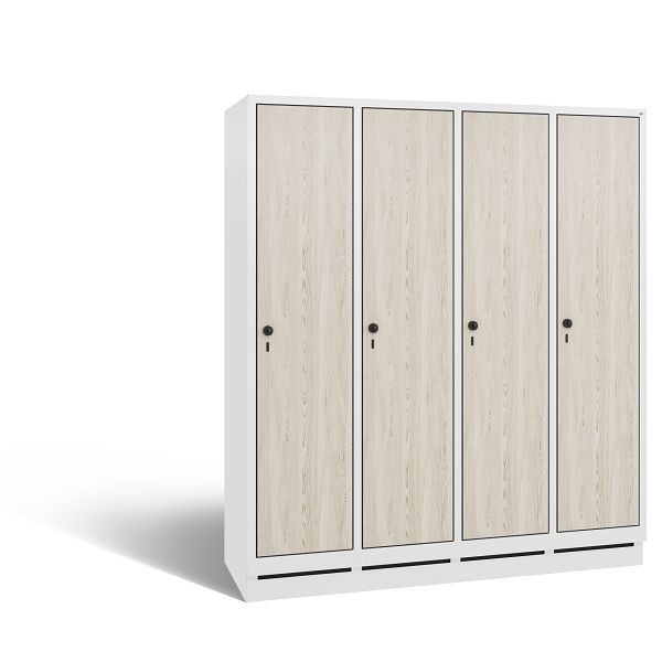 C+P Spind Evolo, 4 Abteile, H1800xB1590xT500 mm, Weiß/HPL Esche, 48020-42 S10565