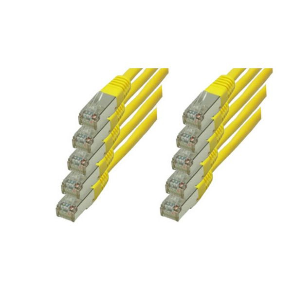 S-Conn Patchkabel, cat 6, S/FTP, PIMF, Halogenfrei, VE: 5 Stück, gelb, 0,5m, 75711-H0.5Y-SET5