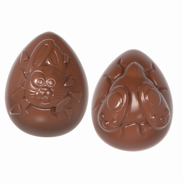 Schneider Schokoladen Form - Ostereier 2 Figuren, 275 x 135 x 40 mm - Doppelform / 72 x 55 x 35 mm, 2 x 46,6 gr, 2 x 3 Stück, 421873