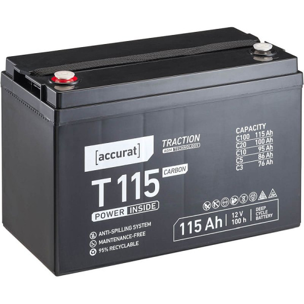 Accurat Traction T115 Carbon AGM Blei-Kohlenstoff-Batterie 12V 115Ah, VBB-AGM-C-T115