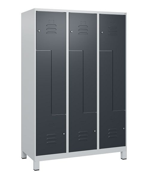 C+P Z-Spind Classic PLUS, Füße, 6 Abteile, 1800x1200x500mm, 7035/7016, Zylinderschlösser, 0800137-326 S10023