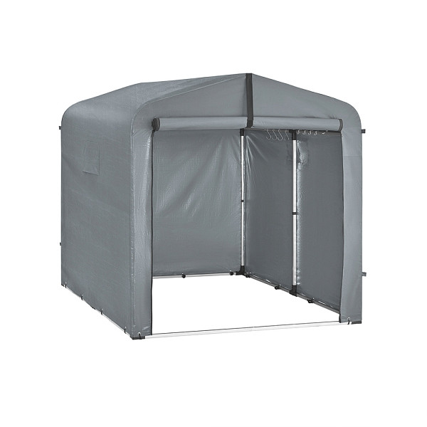 SoBuy Fahrradgarage wetterfest Geräteschuppen Fahrradgarage für 2-4 Fahrräder Carport Zelt mit UV-Schutz Fahrradschuppen, Grau 159x165x219cm, KLS11-L-DG