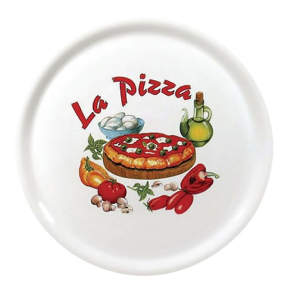 Saturnia Porzellan Pizzateller 31cm mit "La Pizza"-Verzierung, DJ957