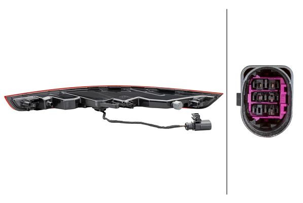 HELLA Heckleuchte, LED, für u.a. Porsche Macan (95B), ECE/CCC, für Linksverkehr, links/unten, 2ZR 011 501-151