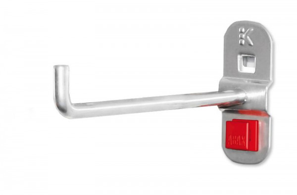 Kappes RasterPlan/ABAX Werkzeughalter alufarben, L 125 mm, mit senkrechtem Hakenende, Ø 6 mm, 3340.00.5801