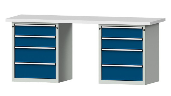 ANKE Werkbänke Kombiwerkbank, Modell 840 V, 2000 x 700 x 840 mm, RAL 7035/5010, KSP 40 mm, 415.100