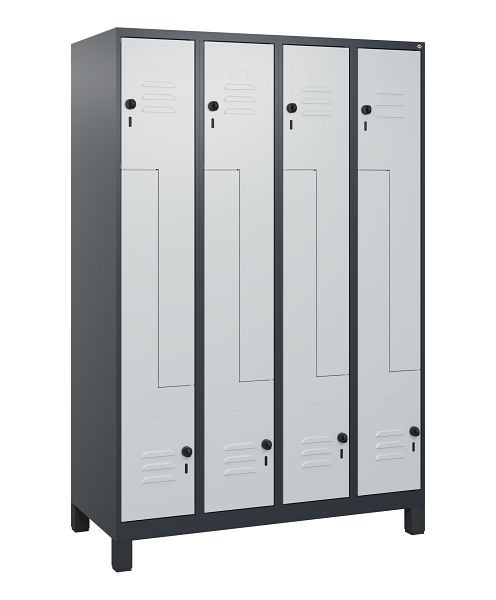 C+P Z-Spind Classic PLUS, Füße, 8 Abteile, 1800x1200x500mm, 7016/7035, Drehriegel, 0800137-408 S10013