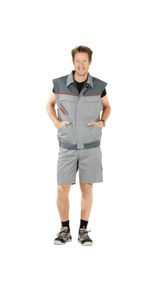 Planam Highline Shorts, zink/schiefer/rot, Größe XS, 2371040