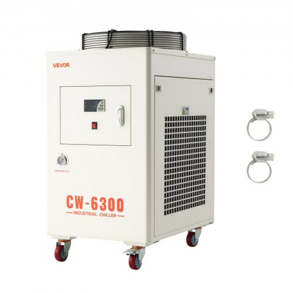 VEVOR Industrieller 8 kW Wasserkühler mit Kompressor, 40 L Tank, 70 L/min Durchfluss für CO2-Laser-Gravur- & Schneidemaschinen, YYSJXGYLSJ40XGE25001V2