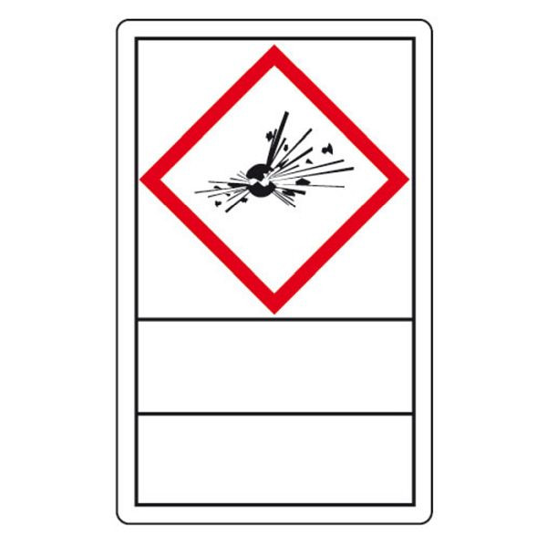 Stein HGS GHS-Gefahrstoffsymbole, mit Beschriftungsfeld, 25 x 40 mm, Explosionsgefährlich, 31.b1020-01
