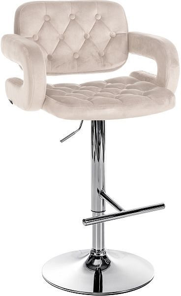 CLP Barhocker Dublin Samt chrom, creme, 323508, 4255716308780
