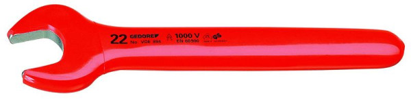GEDORE VDE-Einmaulschlüssel 22 mm, 2-fach Check-Tool Isolierung, 6573280