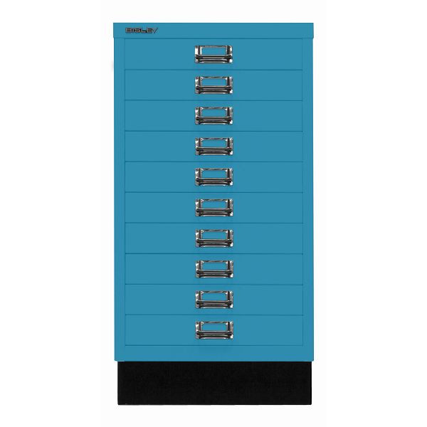 Bisley MultiDrawer™, Inkl. Sockel, DIN A3, 10 Schubladen, 686 azur, L29A310S686