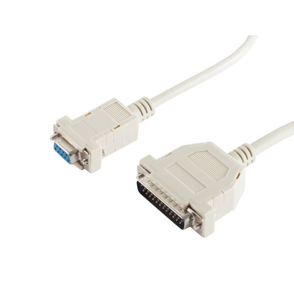 S-Conn Modem-Kabel, 9-pol Sub D-Kupplung auf 25-pol Sub D-Stecker, Modem diagram, 9-adrig, mit Schnapphauben, 5,0m, 78065-5