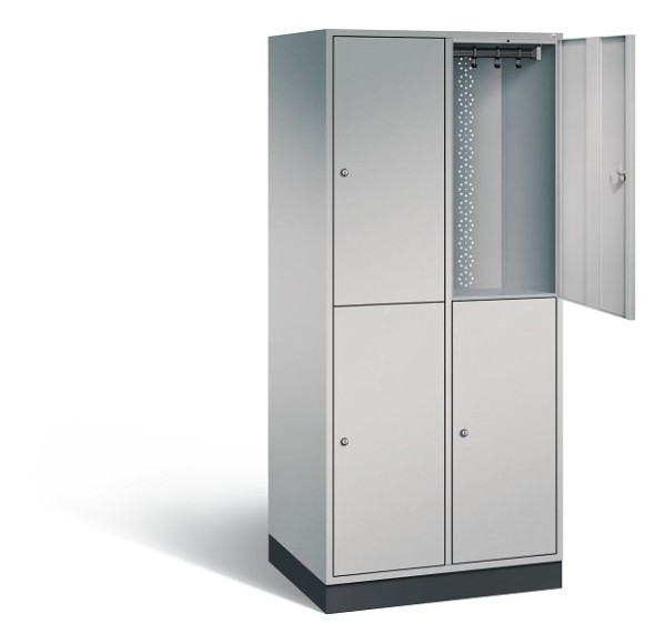 C+P Spind doppelstöckig XL Intro, H1950xB820xT590mm, Farbe: Weißaluminium, 8270-203 S10040