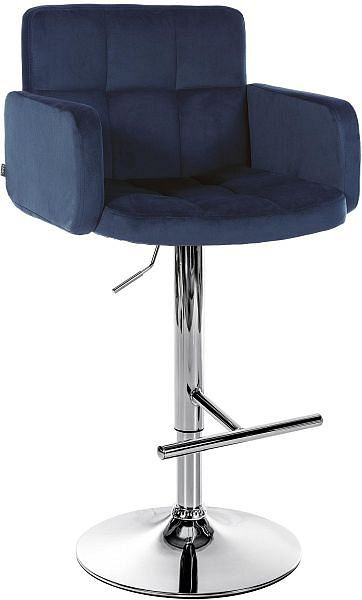 CLP Barhocker Los Angeles Samt chrom, blau, 323106