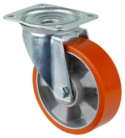 Produktbild von BS Rollen Transportrolle, Rad-Breite 50 mm, Rad-Ø 160 mm, Tragfähigkeit 300 kg, Lauffläche Guss-Polyurethan, Radkörper Aluminium, Kugellager, L400.B90.160 BS Rollen Transportrolle, Rad-Breite 50 mm, Rad-Ø 160 mm, Tragfähigkeit 300 kg, Lauffläche Guss-Polyurethan, Radkörper Aluminium, Kugellager, L400.B90.160