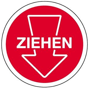 Moedel Piktogramm Ziehen mit Pfeil, Folie, Ø 100 mm, 52314