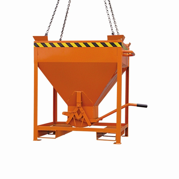 Eichinger Industrie Silobehälter Einfahrtaschen und Kranösen, mittigem, per Hebel bedienbarem Auslauf, 600 Liter reinorange, 20520900000000
