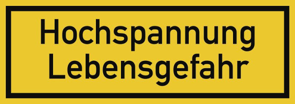 Moedel Hochspannung Lebensgefahr, Textschild, Kunststoff, 210x74 mm, 57979