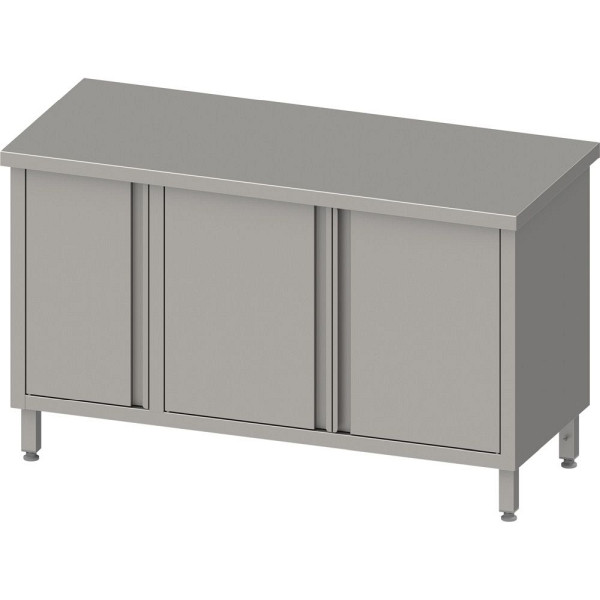 Stalgast Arbeitsschrank mit Flügeltüren 2000x700x850mm, mit Flügeltürschrank links, ohne Aufkantung, verschweißt, VAS20707L