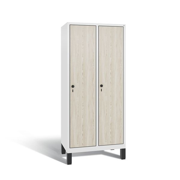 C+P Spind Evolo, 2 Abteile, H1850xB810xT500 mm, Weiß/MDF Esche, 48010-22B S10042