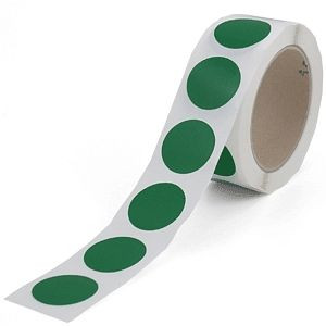 Moedel Markierungspunkte blanko, Polypropylenfolie, grün, Ø 35 mm, VE: 500 Stück/Rolle, 55672