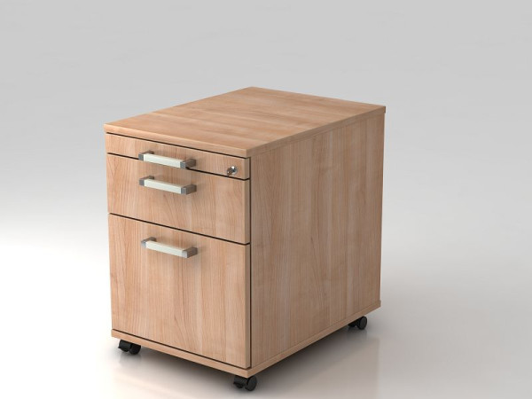 Hammerbacher Rollcontainer 58cm, 1 Schub, 1HR, Schloss Chromgriff Nussbaum, 42,8x58x59 cm, 1/3/6 HE, VAC20/N/N/CE