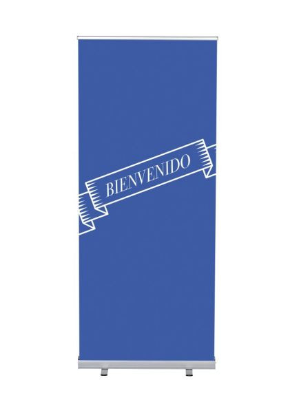 Showdown Displays Roll-Banner Budget 85 Komplettset Willkommen Blau Spanisch, RBB085LSFI397