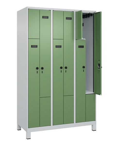 C+P Z-Spind Evolo PLUS, Füße, 6 Fächer, 1950x1200x500mm, 7035/6011, Drehriegel, 049013-326 S10006