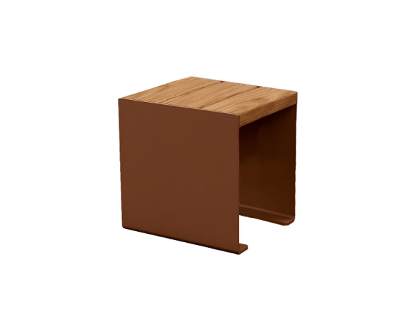 Procity Sitzbank Kube, 450 mm, Stahl & Holz Ohne Rückenlehne, helle Eiche/Rost Korken Effekt, 306397.S025.CHEC