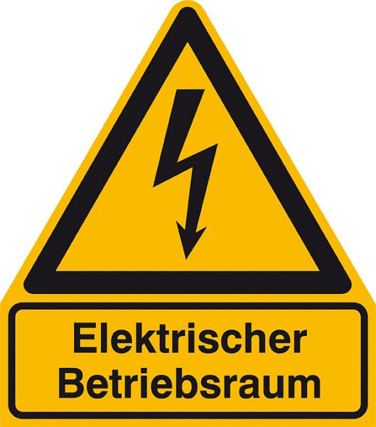 SafetyMarking Warn-Kombischild, Elektrischer Betriebsraum, BxH 21x23,8 cm, Folie, selbstklebend, 21.1443
